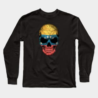 Venezuelan Flag Skull Long Sleeve T-Shirt